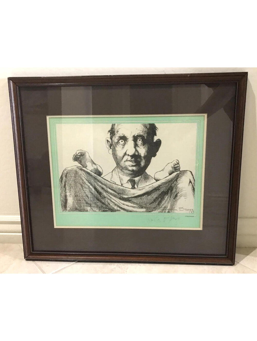 Charles Bragg "Gynecologist" Hand-Signed Lithograph Authenticated Framed